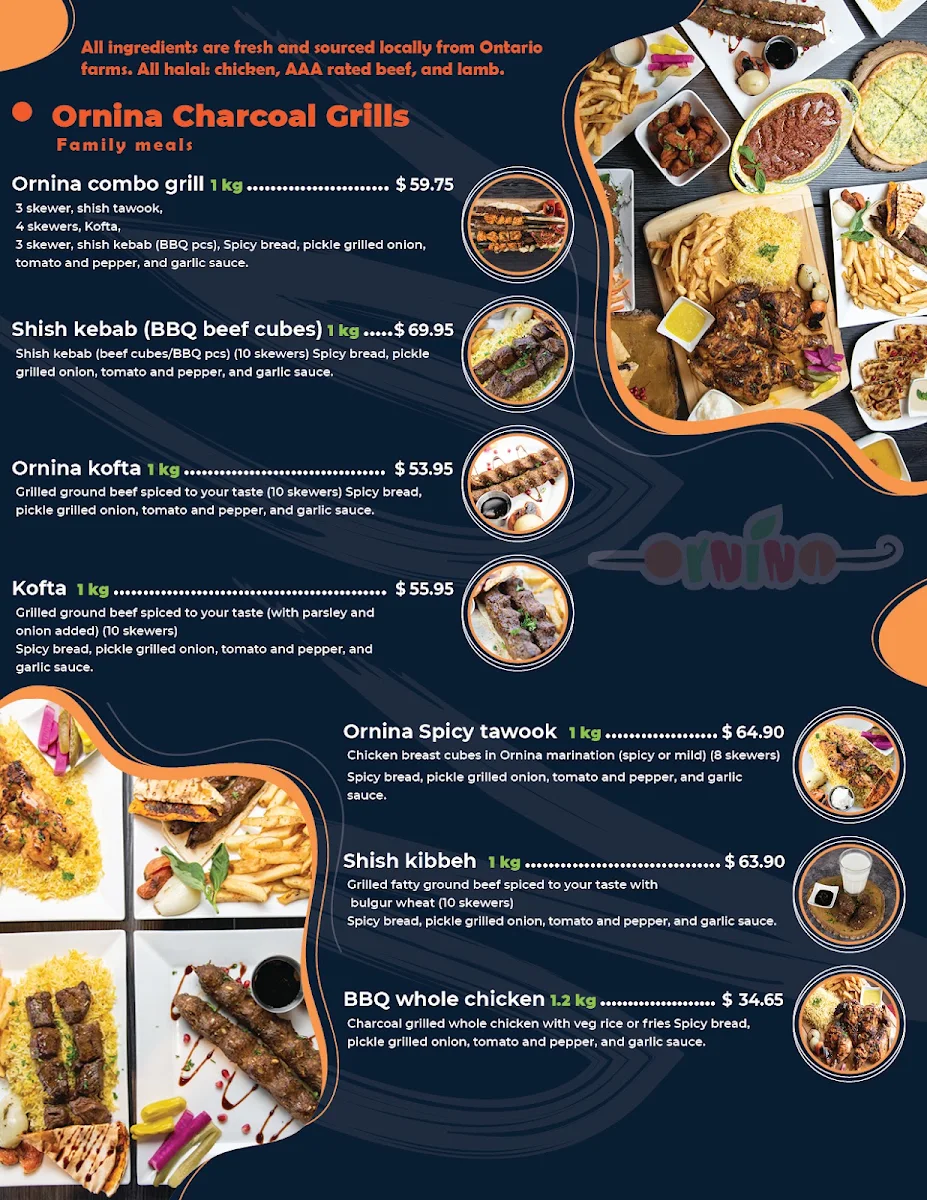 Menu, Ornina Kebab
