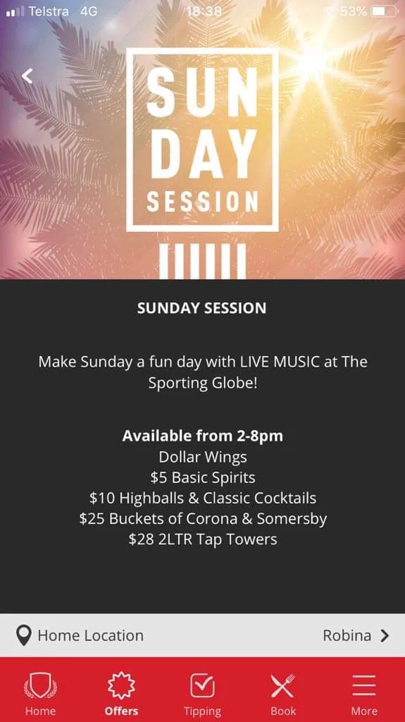 Menu, The Sporting Globe Bar & Grill Robina