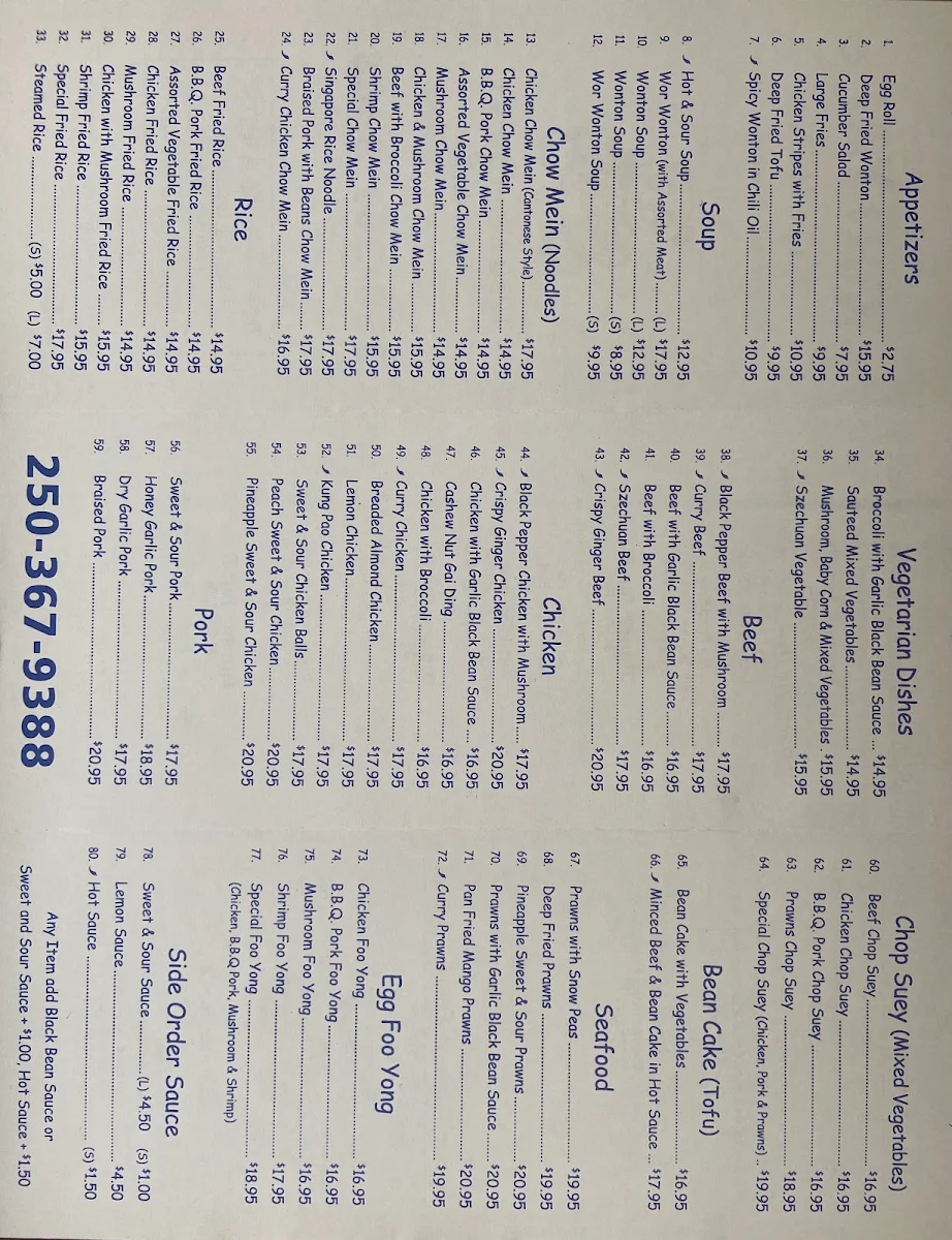 Menu, Fruitvale Kitchen
