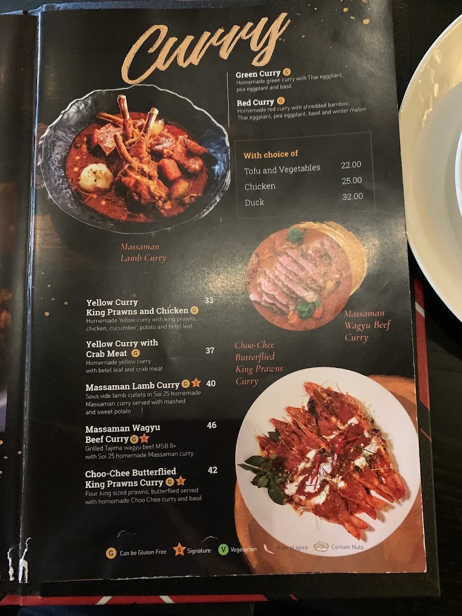 Menu, Soi 25 Thai Restaurant & Bar