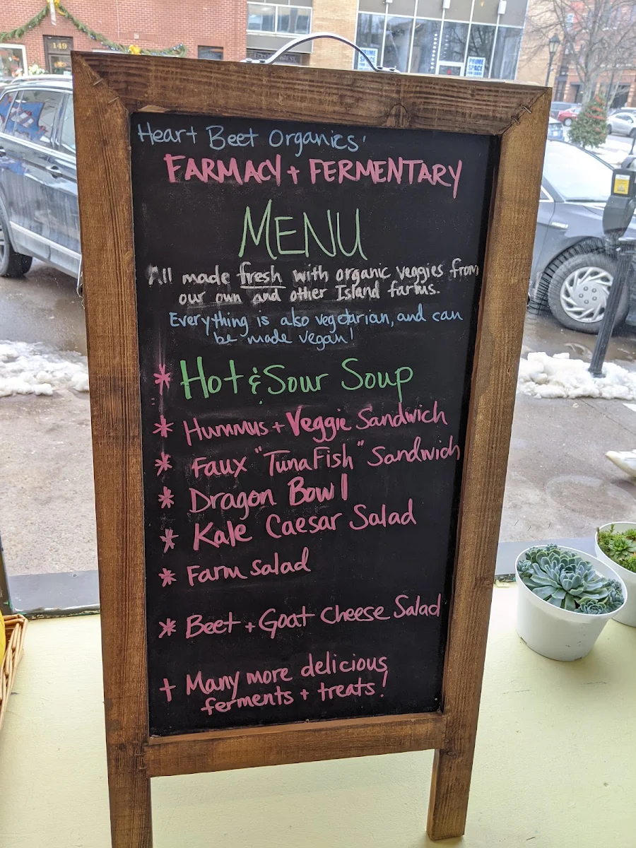 Menu, Farmacy+Fermentary
