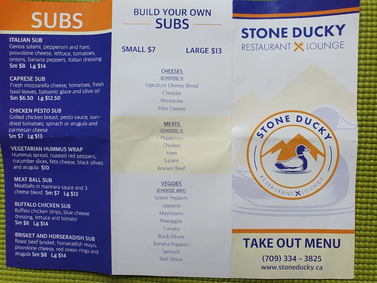 Menu, Stone Ducky