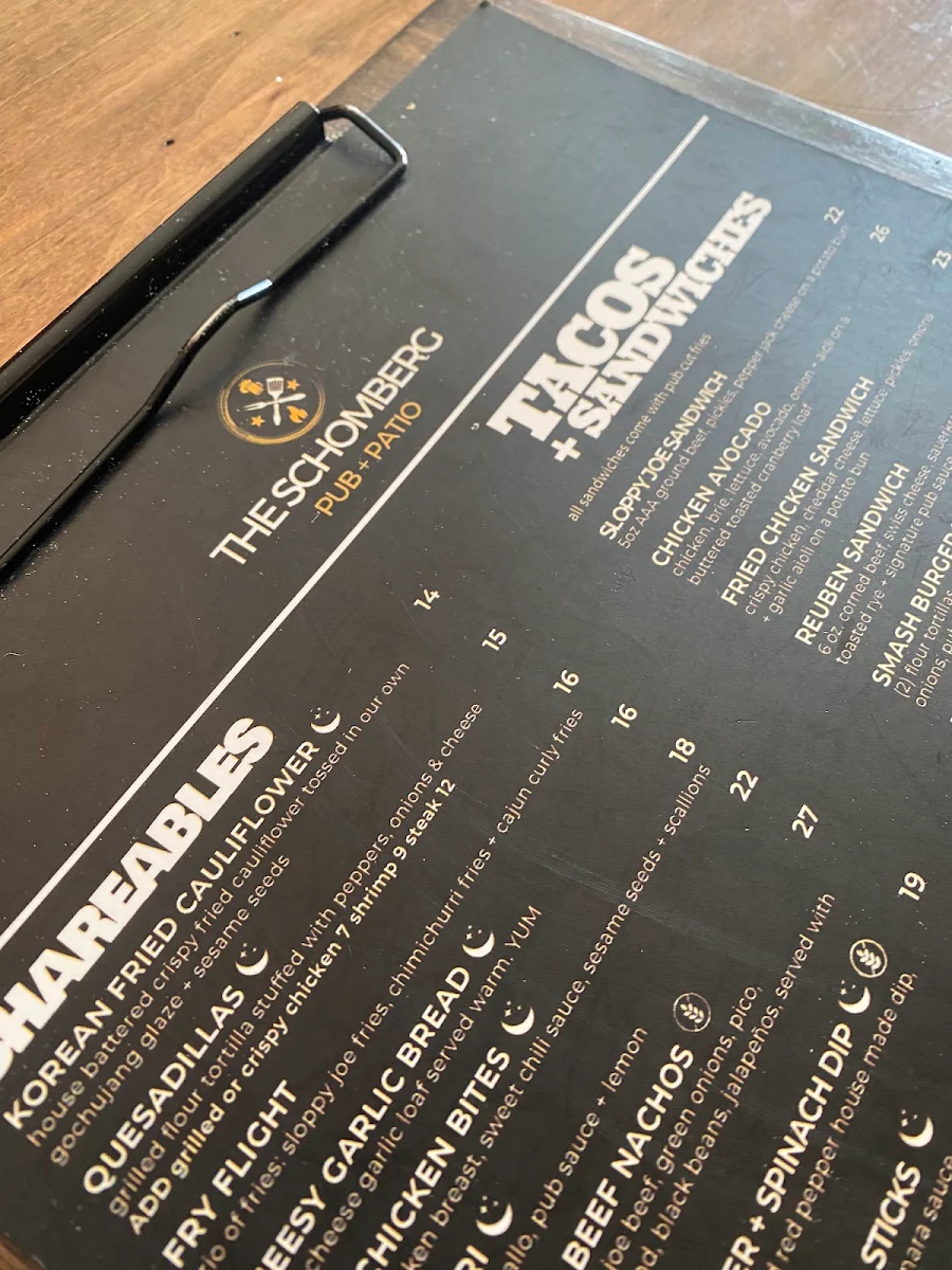Menu, The Schomberg Pub & Patio