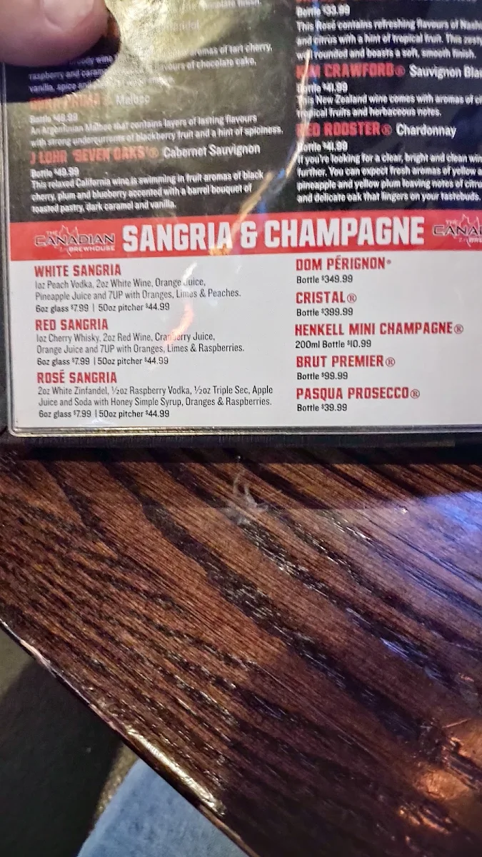 Menu, The Canadian Brewhouse & Grill (Fort St. John)