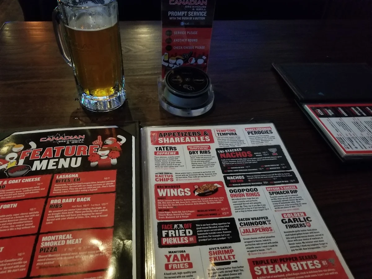 Menu, The Canadian Brewhouse & Grill (Fort St. John)