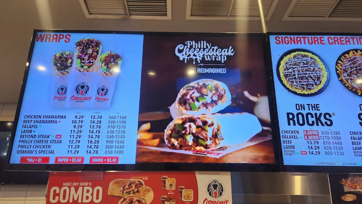 Menu, Osmow's Shawarma