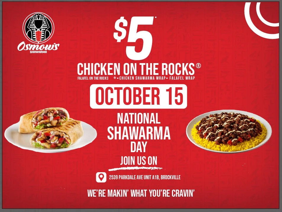 Menu, Osmow's Shawarma