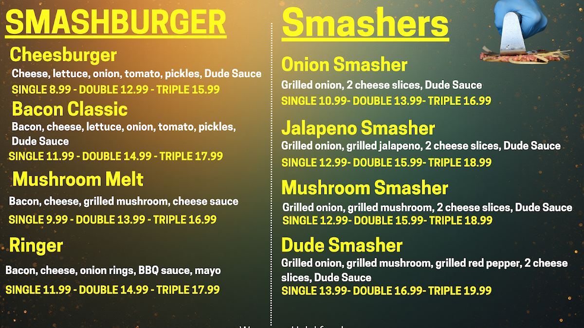 Menu, Hungry Dude