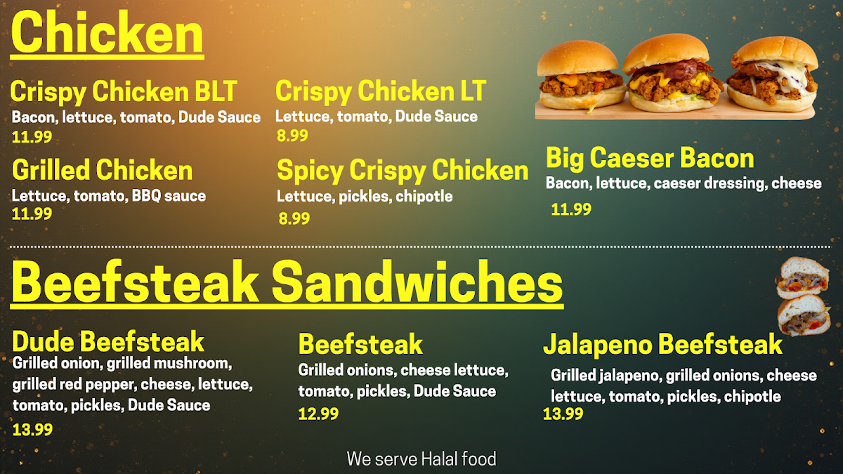 Menu, Hungry Dude