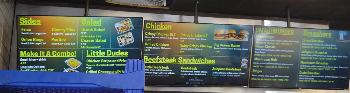 Menu, Hungry Dude