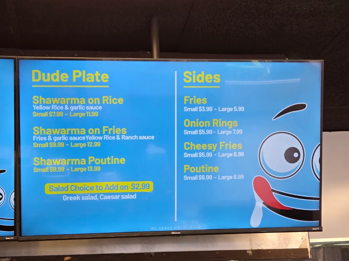 Menu, Hungry Dude