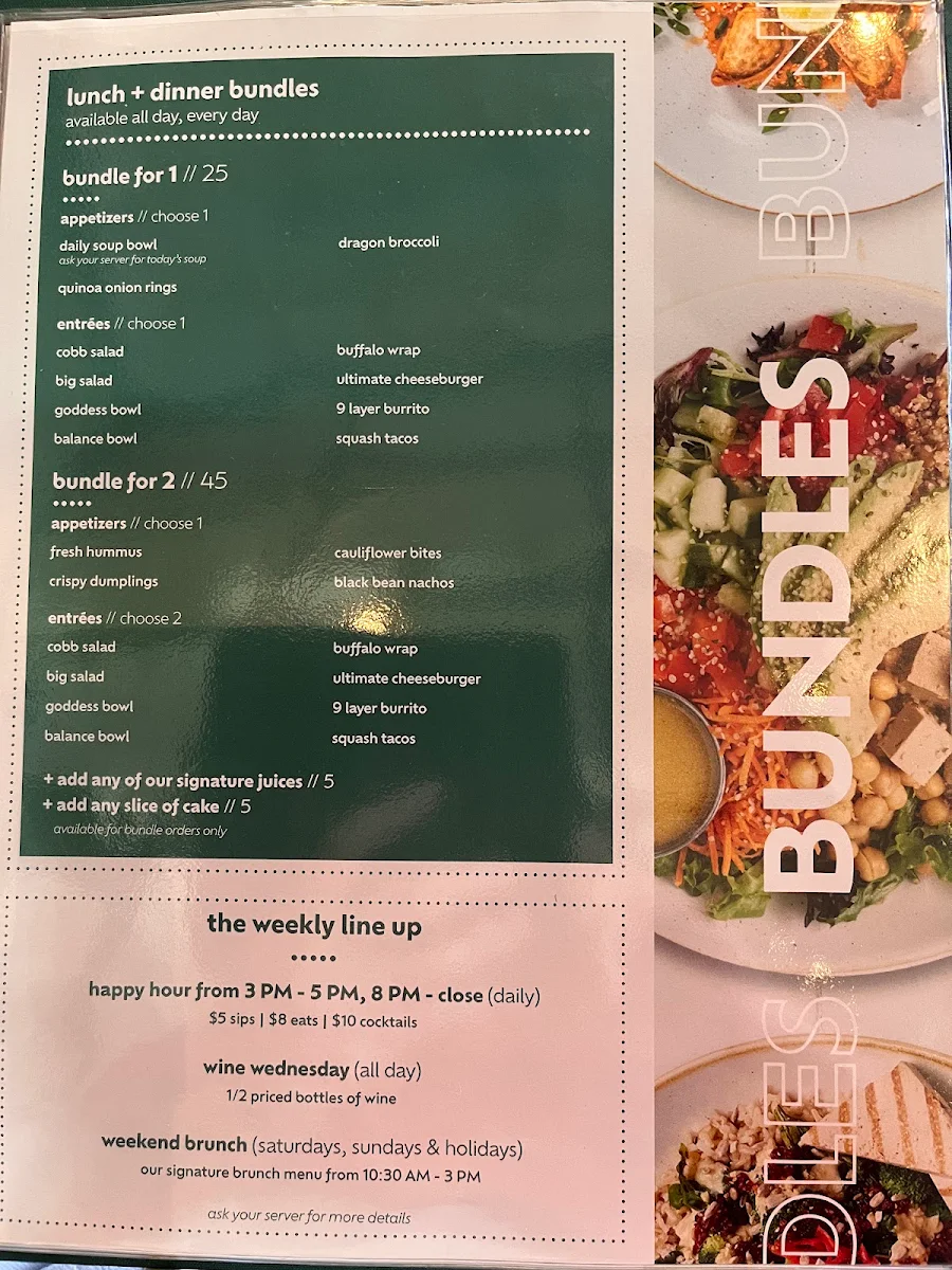 Menu, Fresh Kitchen + Juice Bar