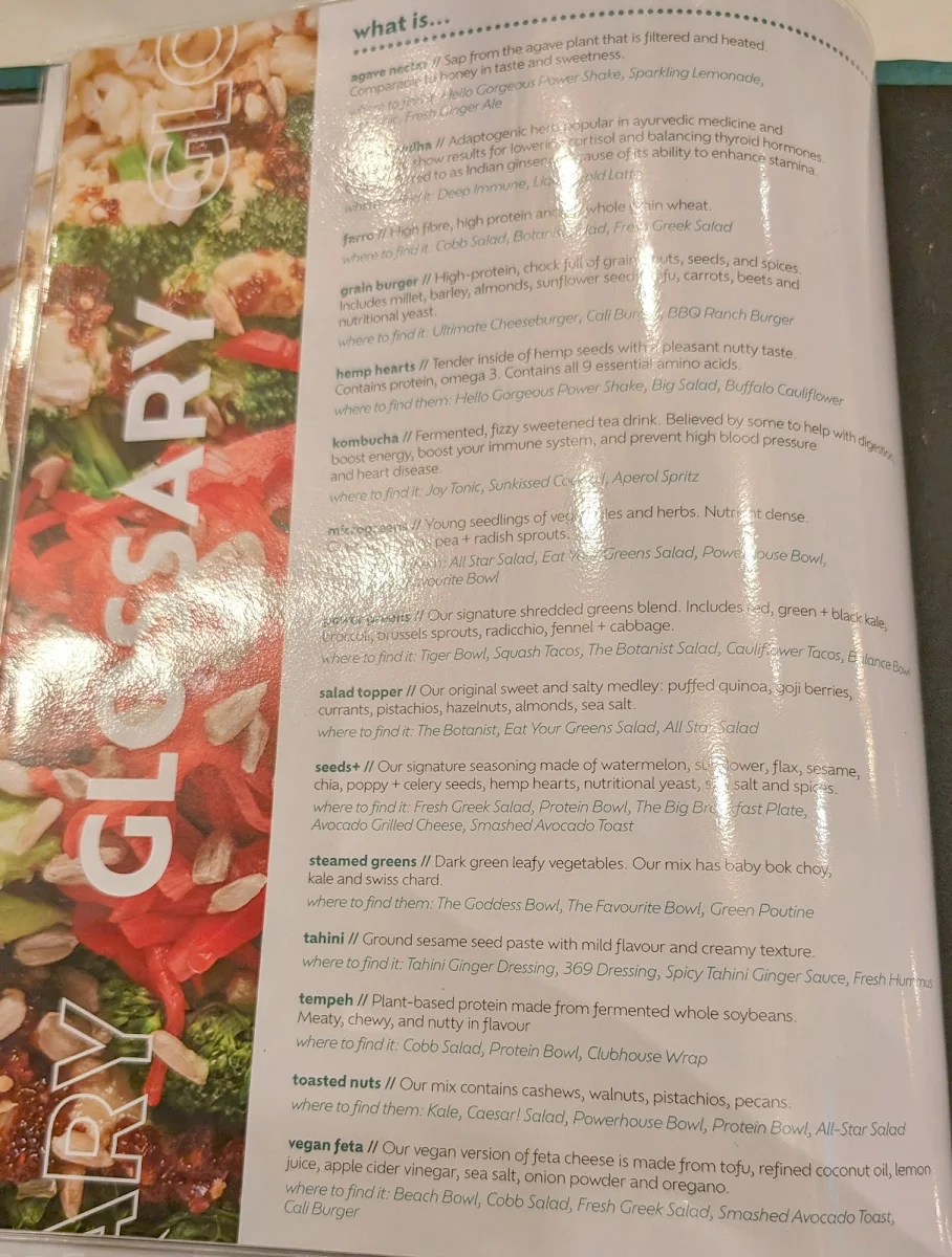 Menu, Fresh Kitchen + Juice Bar