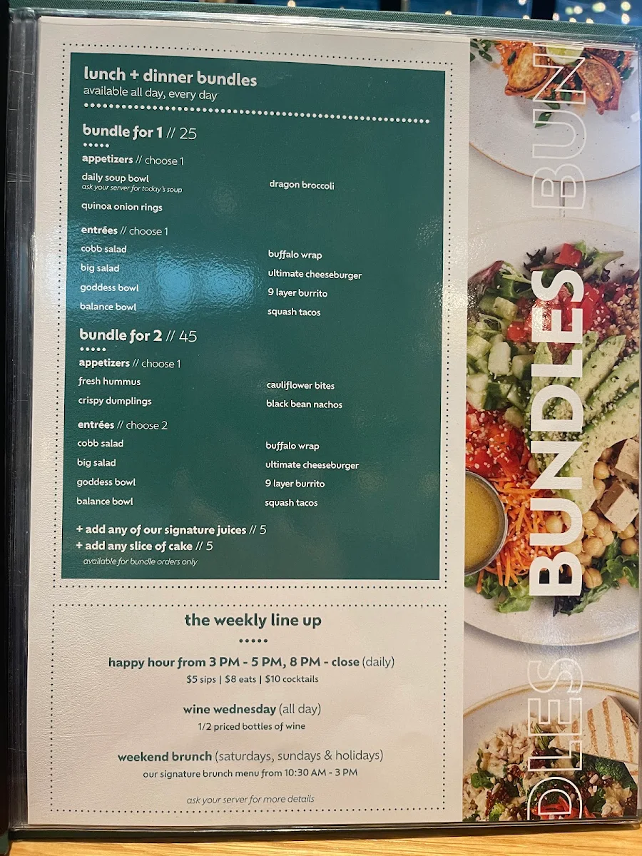 Menu, Fresh Kitchen + Juice Bar