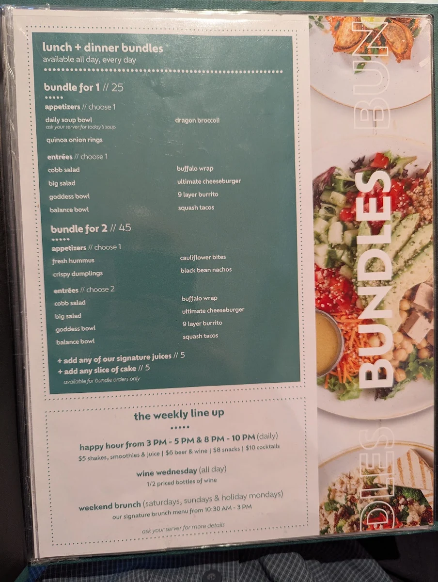 Menu, Fresh Kitchen + Juice Bar