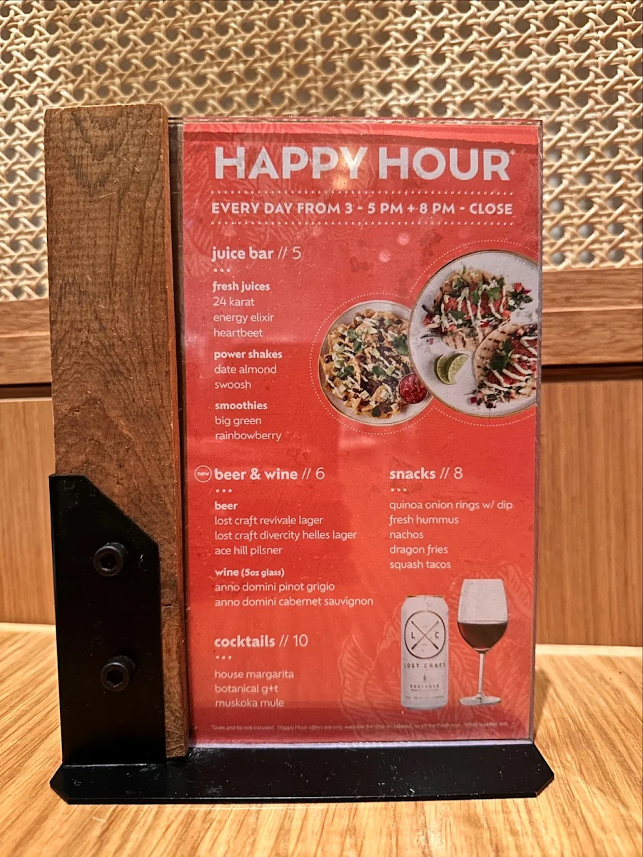 Menu, Fresh Kitchen + Juice Bar