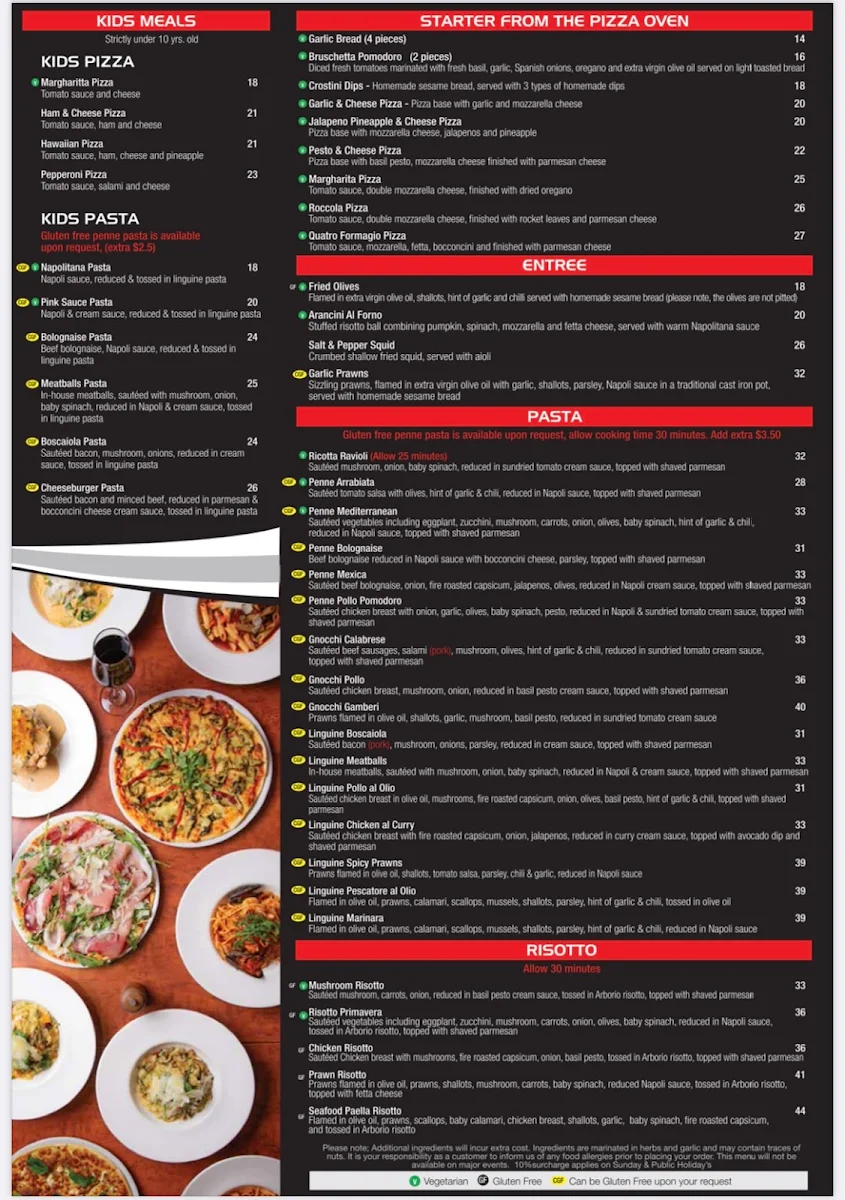 Menu, Piccolo Roma Olympic Park