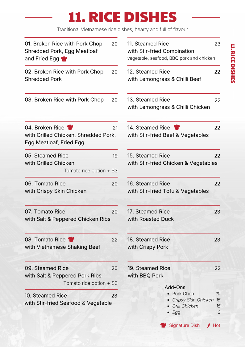 Menu, An Kitchen Vietnamese and Chinese Restaurant