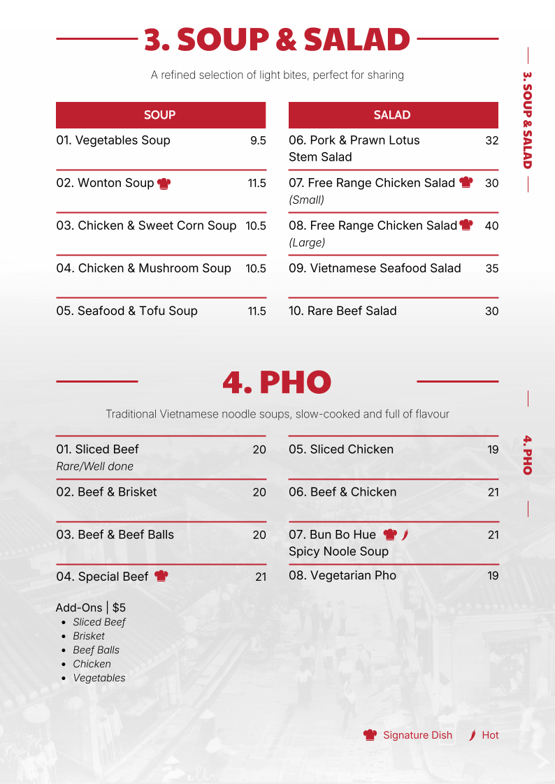Menu, An Kitchen Vietnamese and Chinese Restaurant