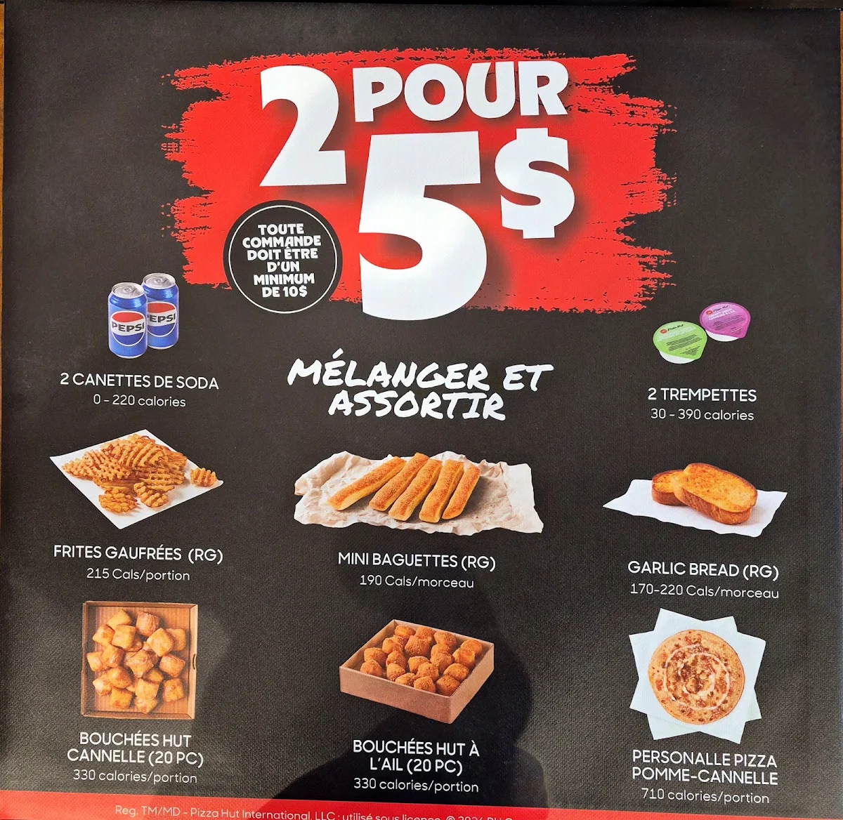 Menu, Pizza Hut
