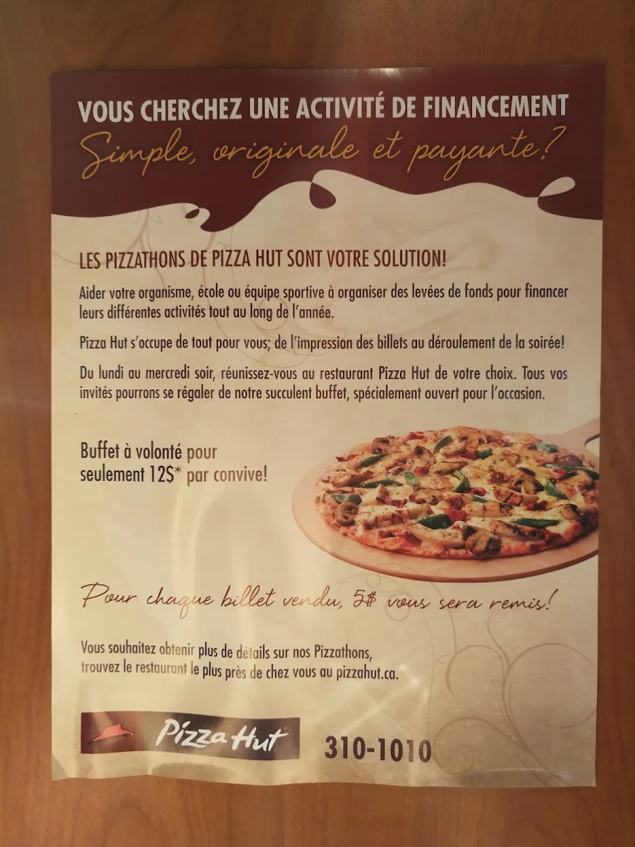 Menu, Pizza Hut