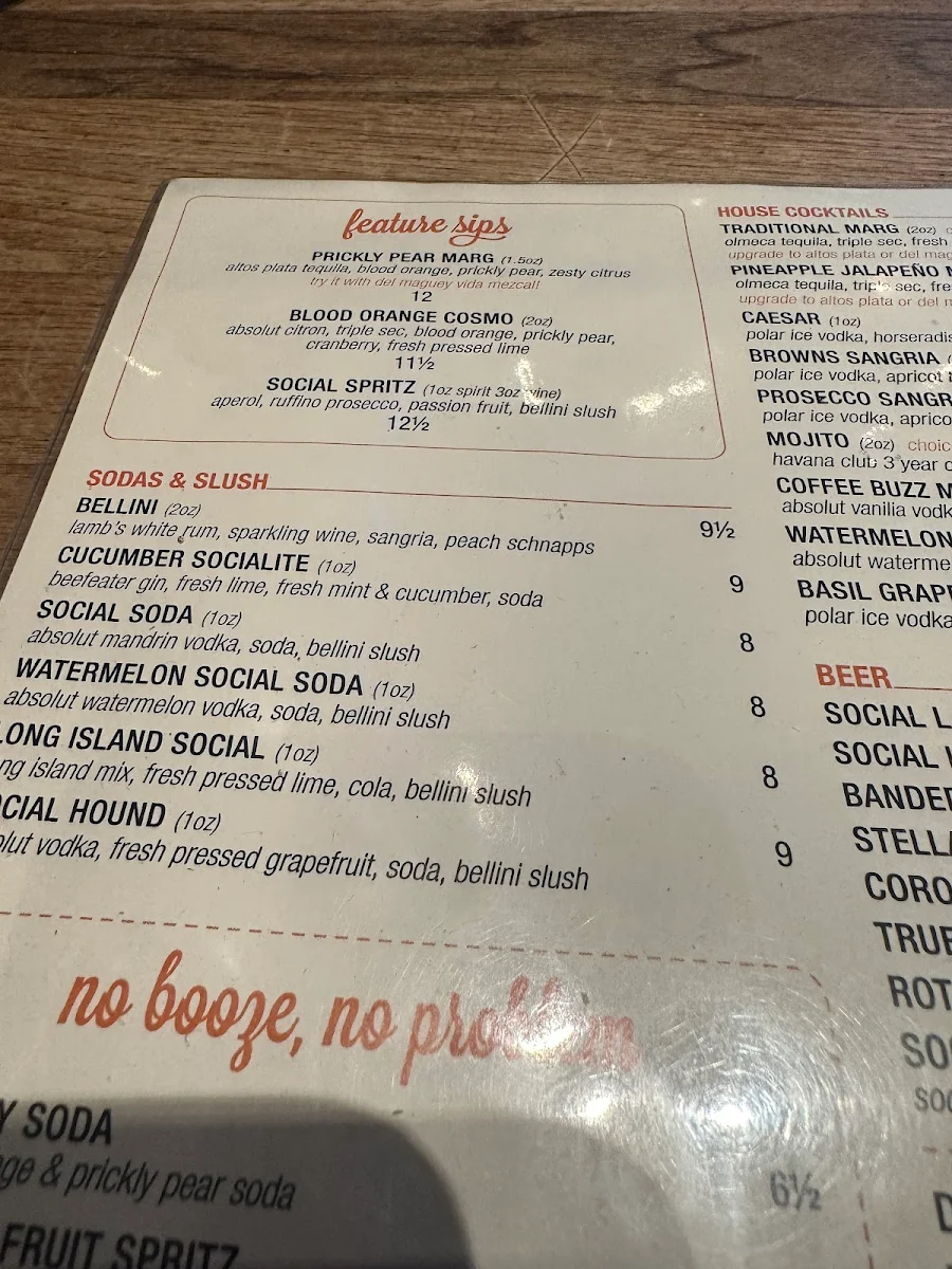 Menu, Browns Socialhouse Ridgecrest