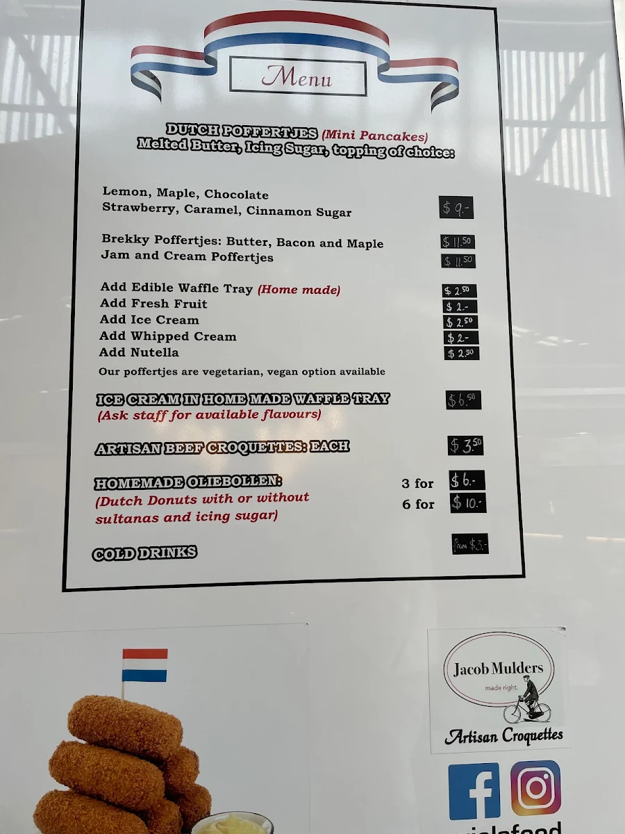 Menu, Dutch Poffertjes