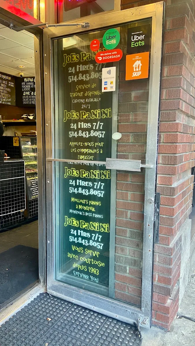 Menu, Joes Panini 24h