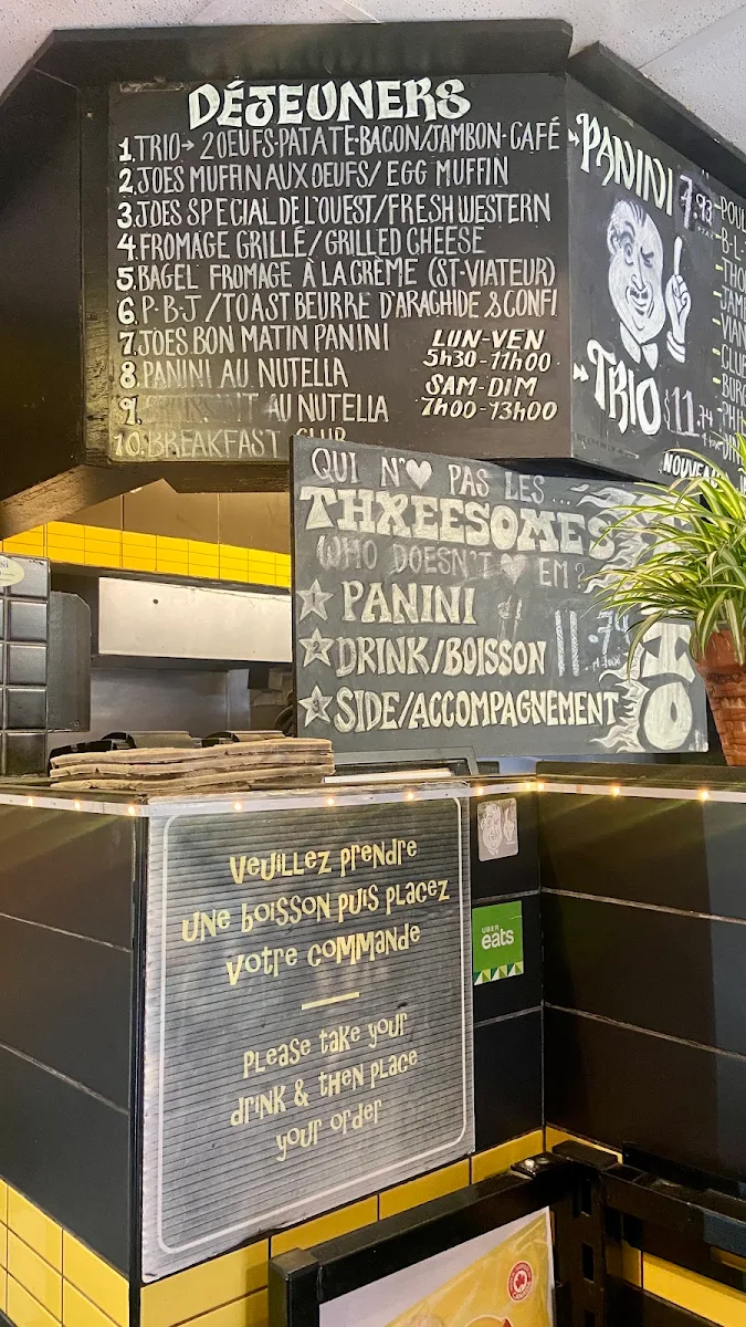 Menu, Joes Panini 24h