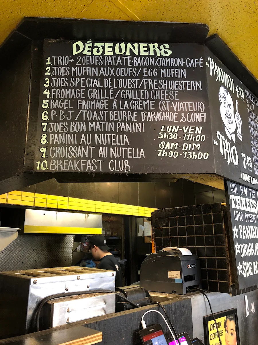 Menu, Joes Panini 24h