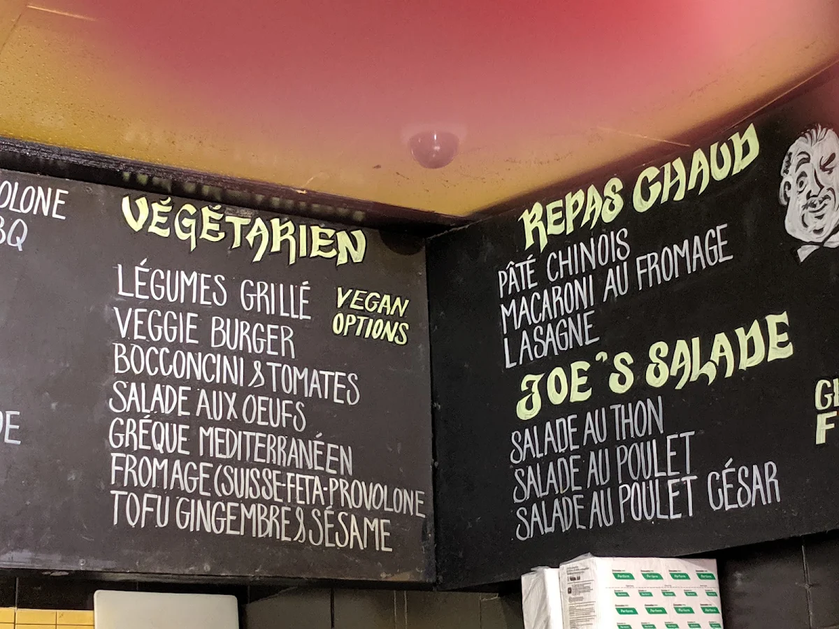 Menu, Joes Panini 24h