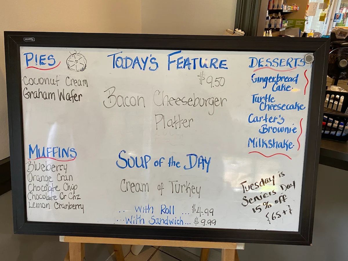 Menu, Black's Grocery and Café