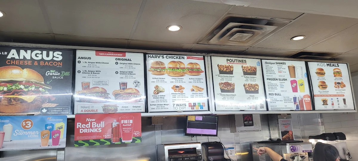 Menu, Harvey's