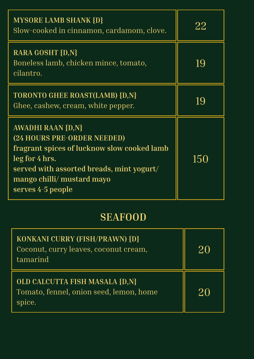 Menu, Rasa Palladium (Indian & Western) Bar & Restaurant