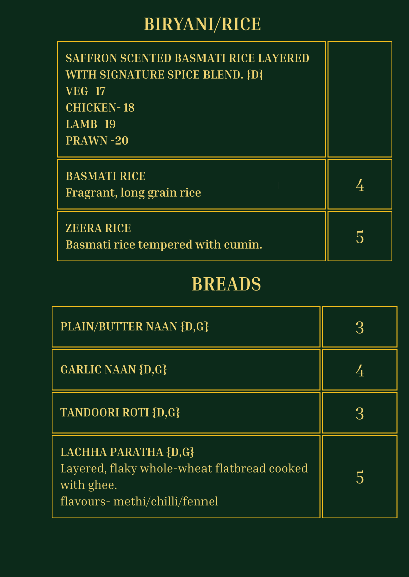 Menu, Rasa Palladium (Indian & Western) Bar & Restaurant