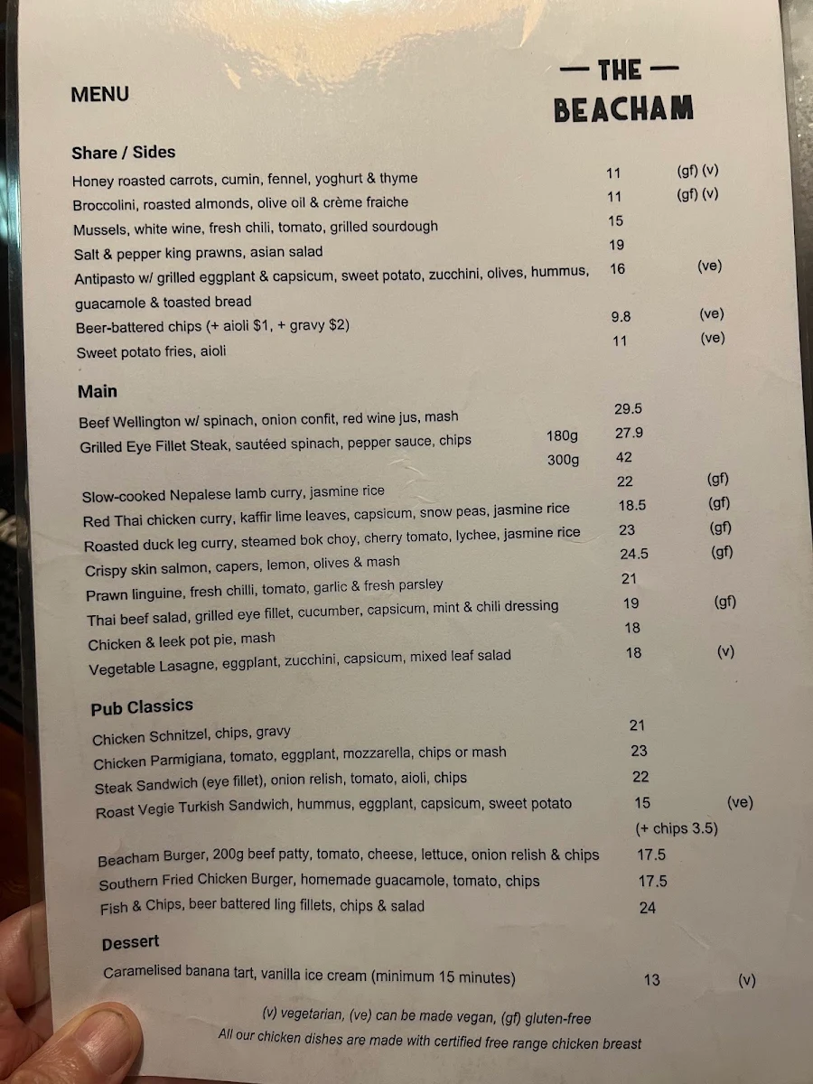 Menu, Le Monde Cafe