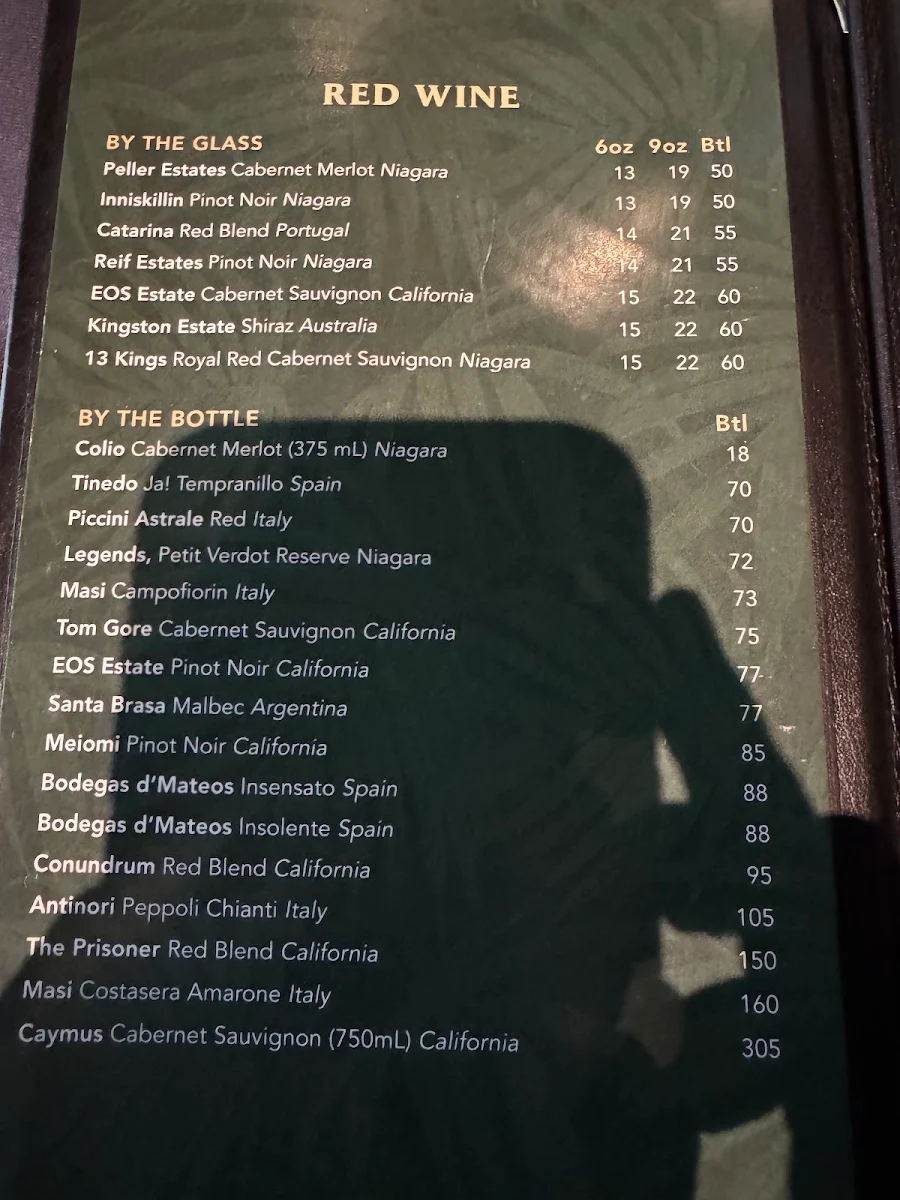 Menu, Brasa Brazilian Steakhouse