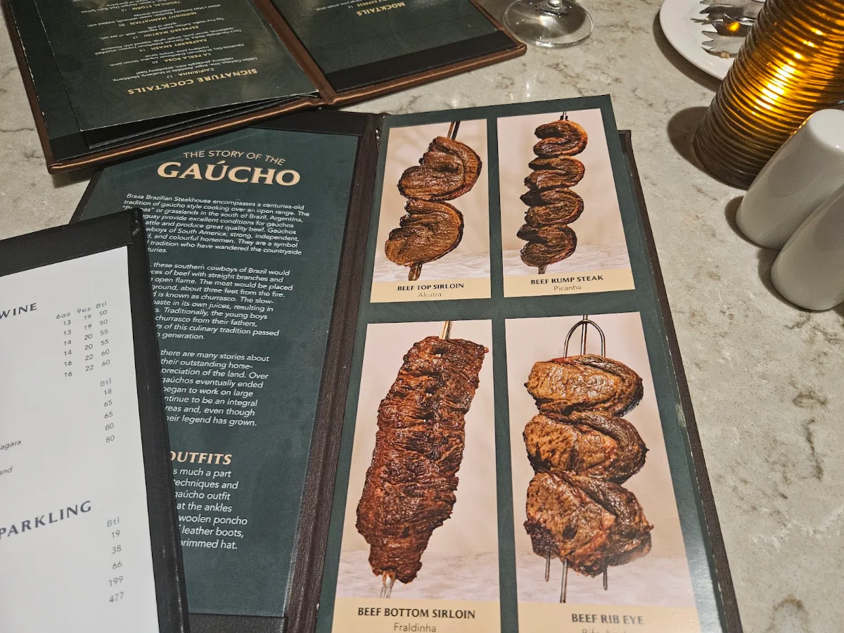 Menu, Brasa Brazilian Steakhouse