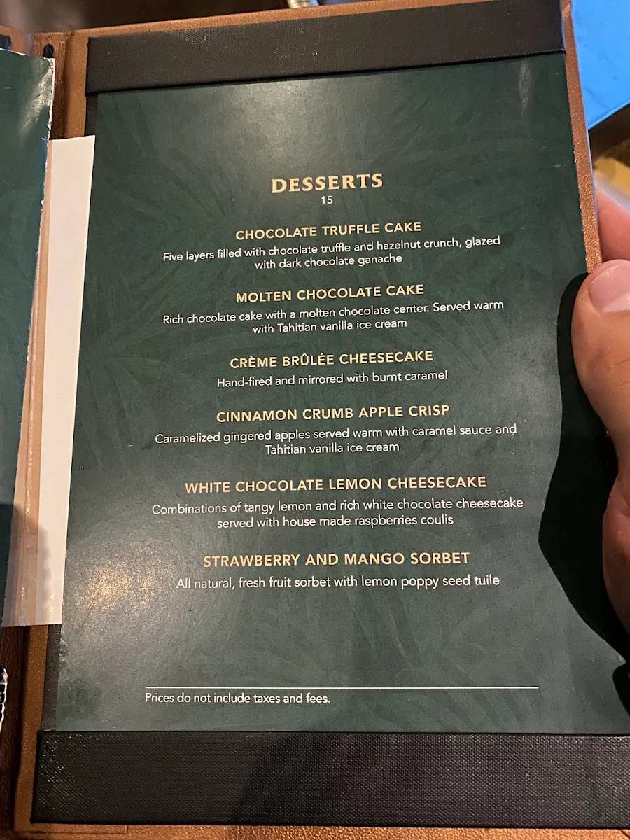 Menu, Brasa Brazilian Steakhouse
