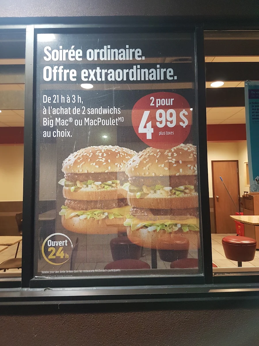 Menu, McDonald's