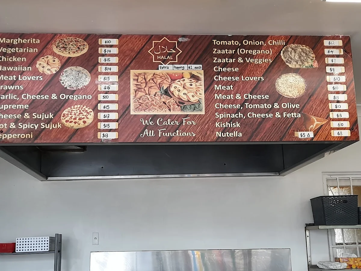 Menu, Narwee Pizza