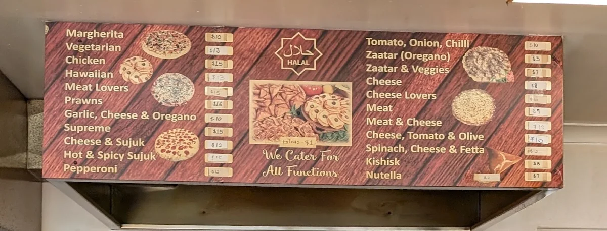Menu, Narwee Pizza