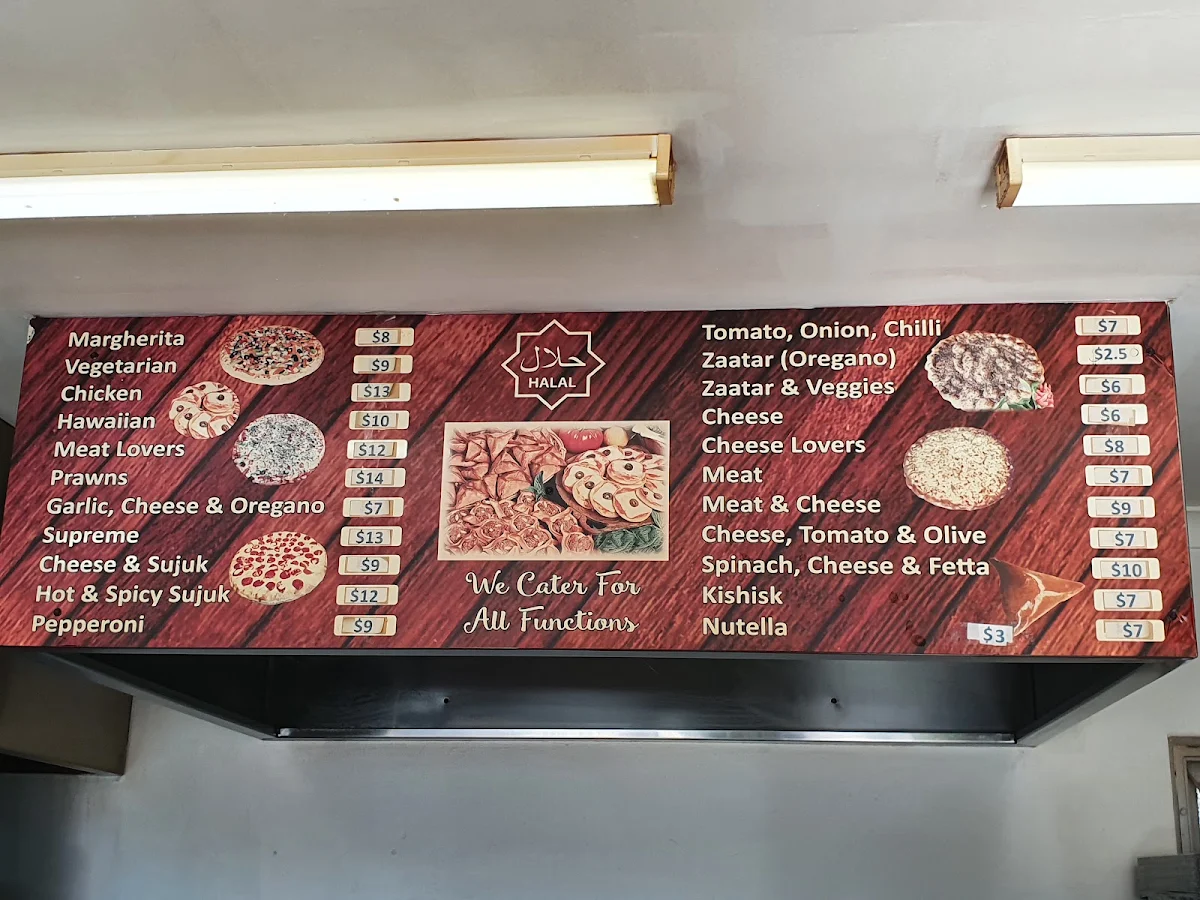 Menu, Narwee Pizza