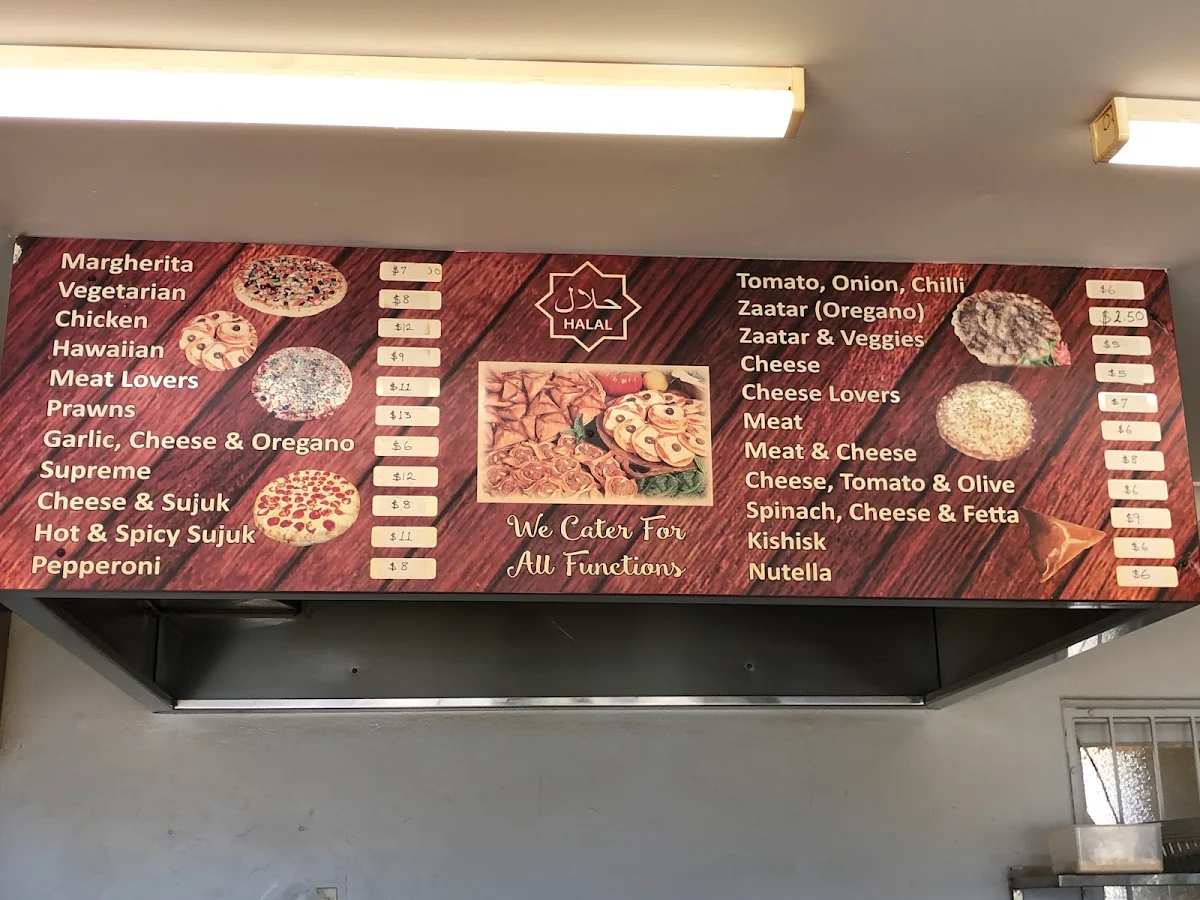 Menu, Narwee Pizza