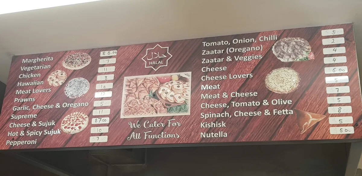 Menu, Narwee Pizza