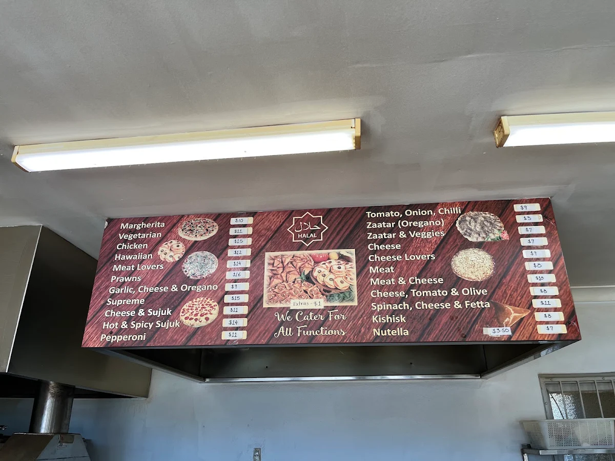 Menu, Narwee Pizza