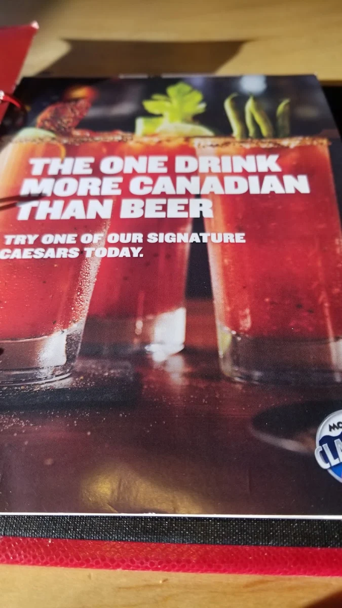 Menu, Boston Pizza