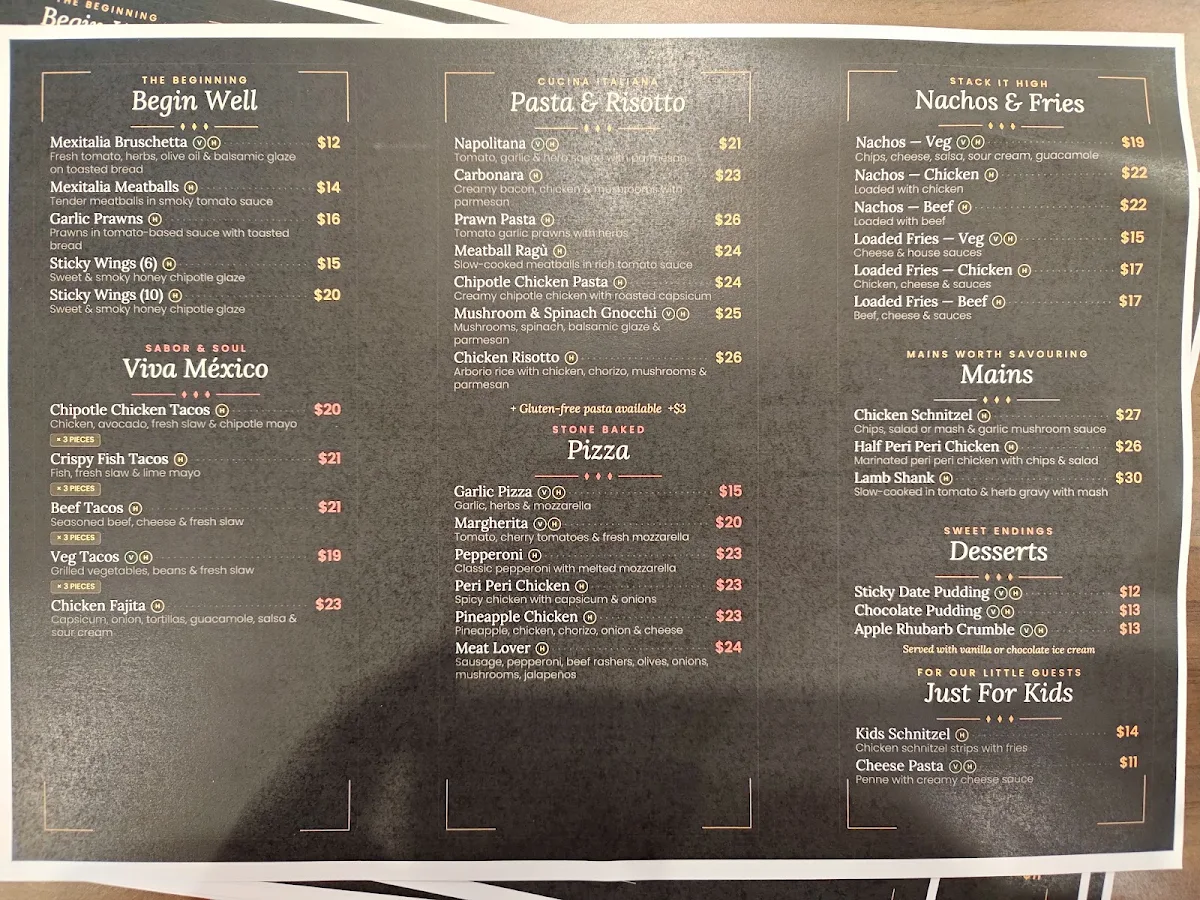 Menu, Gusto Mexitalia