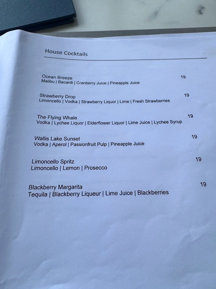 Menu, Thirty Three Degrees