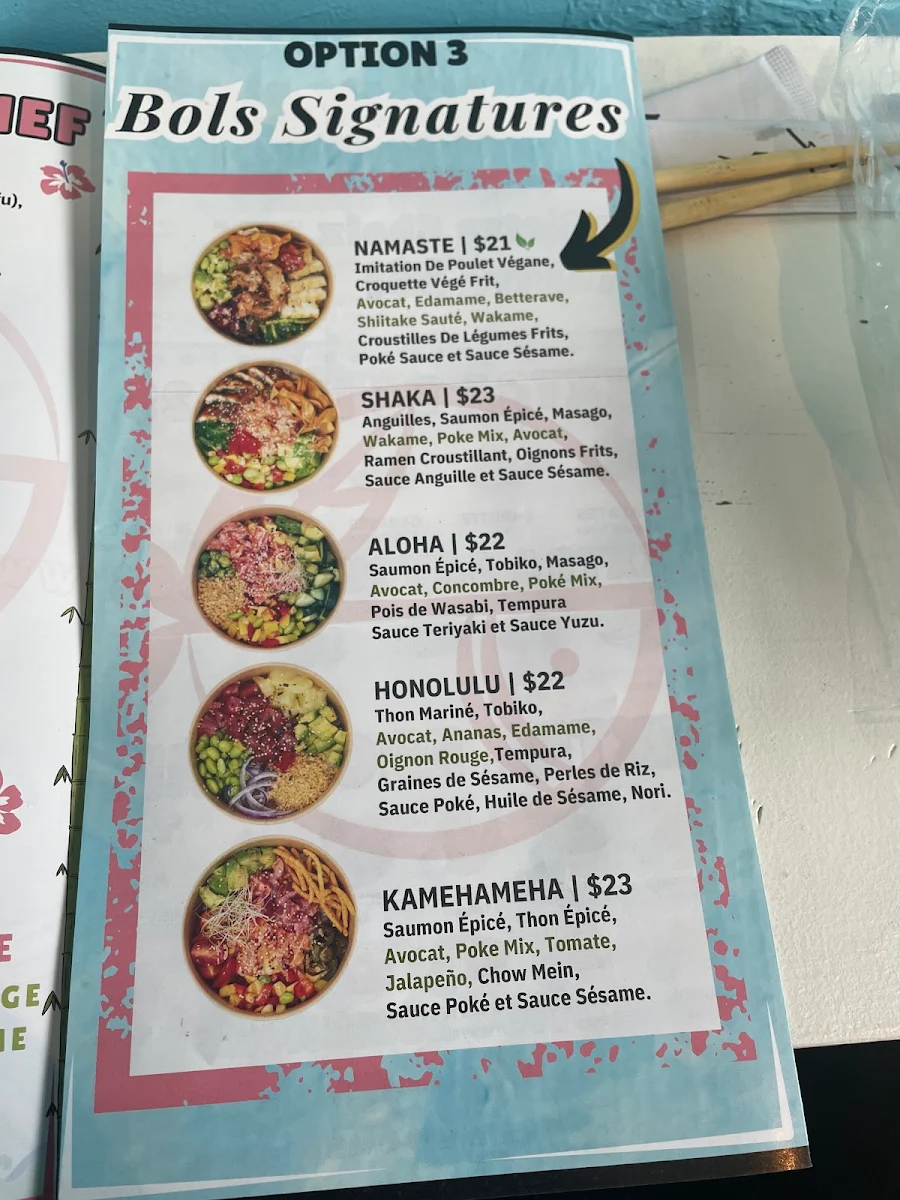 Menu, Le Poké Station Côte-des-Neiges (CDN)
